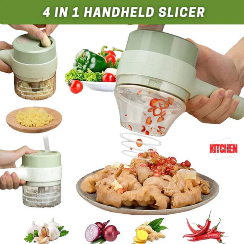 4 in 1 Handheld Electric Rechargeable Vegetable Cutter